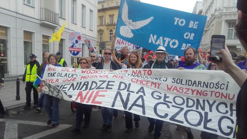Betoging tijdens NAVO-top in Warschau, 2016