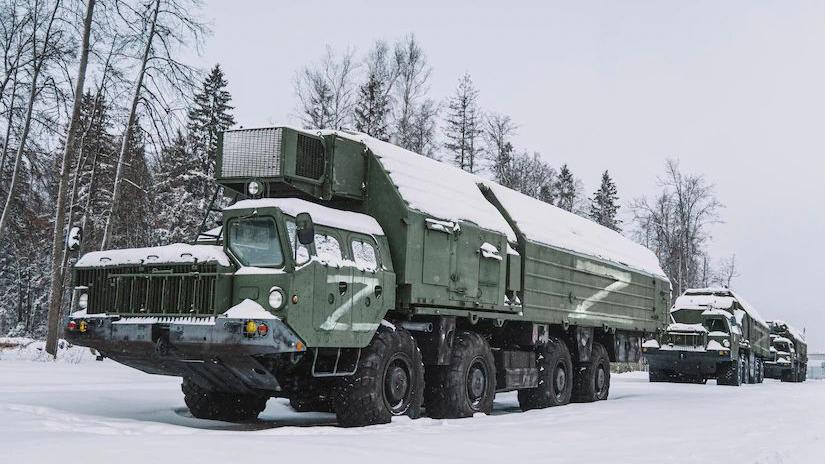 Russische militaire kolonne