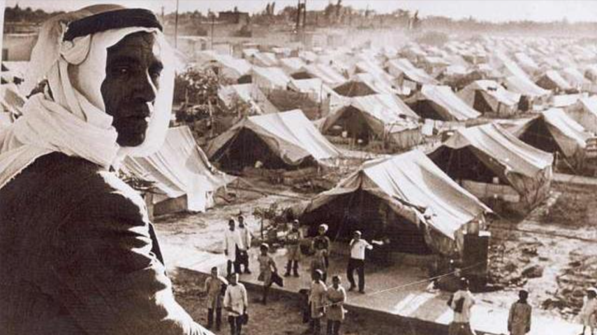 Palestijns vluchtelingenkamp, Jaramana, Damascus, Syrië in 1948. Foto: ongekende auteur, publiek domein Syrië