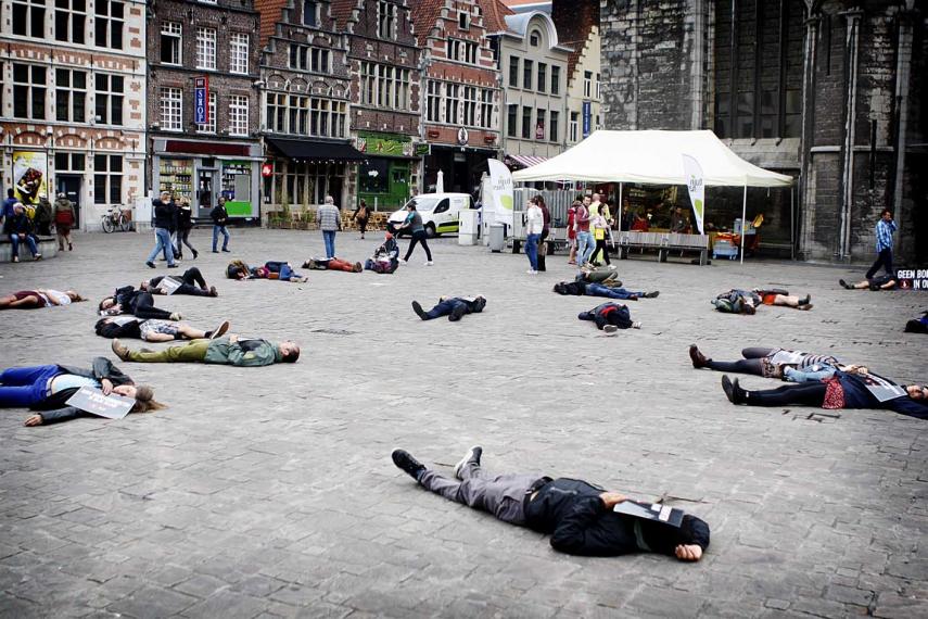 50 actievoerders tegen Belgische deelname luchtoperaties boven Syrië