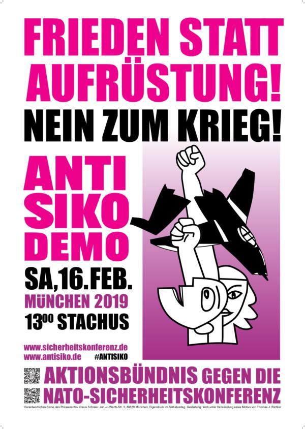 Call for protests against the Munich Security Conference