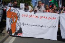 Rode kaart voor Genocide betoging 7 september 2025