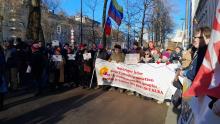 actie aan VS-ambassade in Brussel