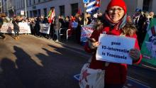 actie aan VS-ambassade in Brussel