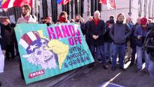 actie aan VS-ambassade in Brussel