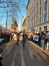 actie aan VS-ambassade in Brussel