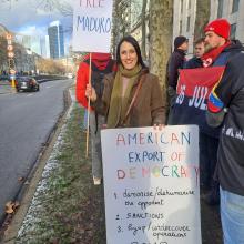 actie aan VS-ambassade in Brussel