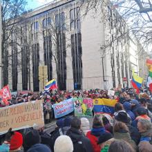actie aan VS-ambassade in Brussel