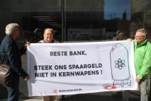 Actieverslag: prikactie aan BNP Paribas Fortis in Brussel