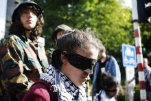 Blokkade aan VRT-gebouw tegen Eurovisiesongfestival in Israël